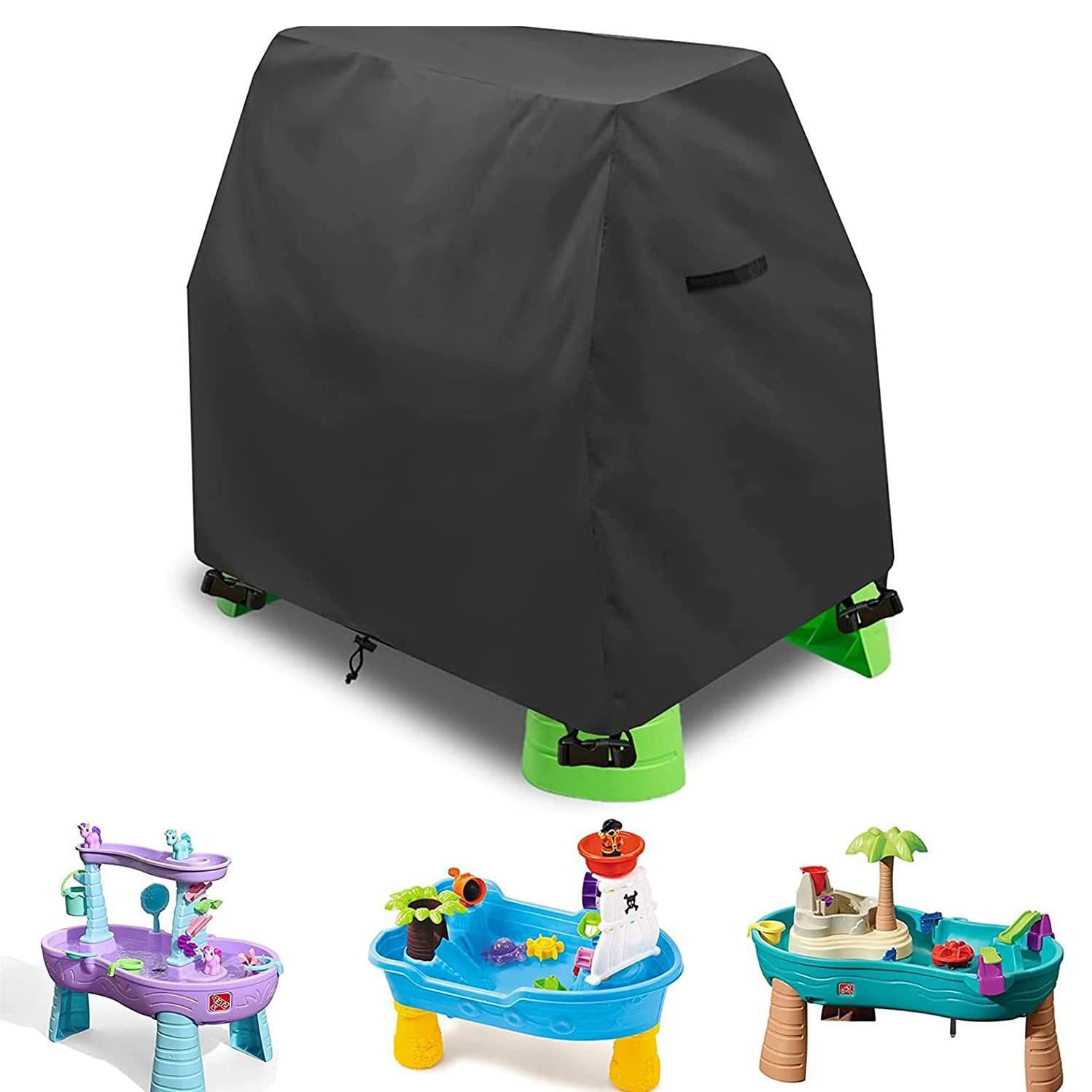 YuanDiann Cubierta para mesa de agua infantil para mesa de juegos de agua Step Two – resistente al polvo, resistente al viento, ajuste perfecto, accesorios de juguete para exteriores impermeables,
