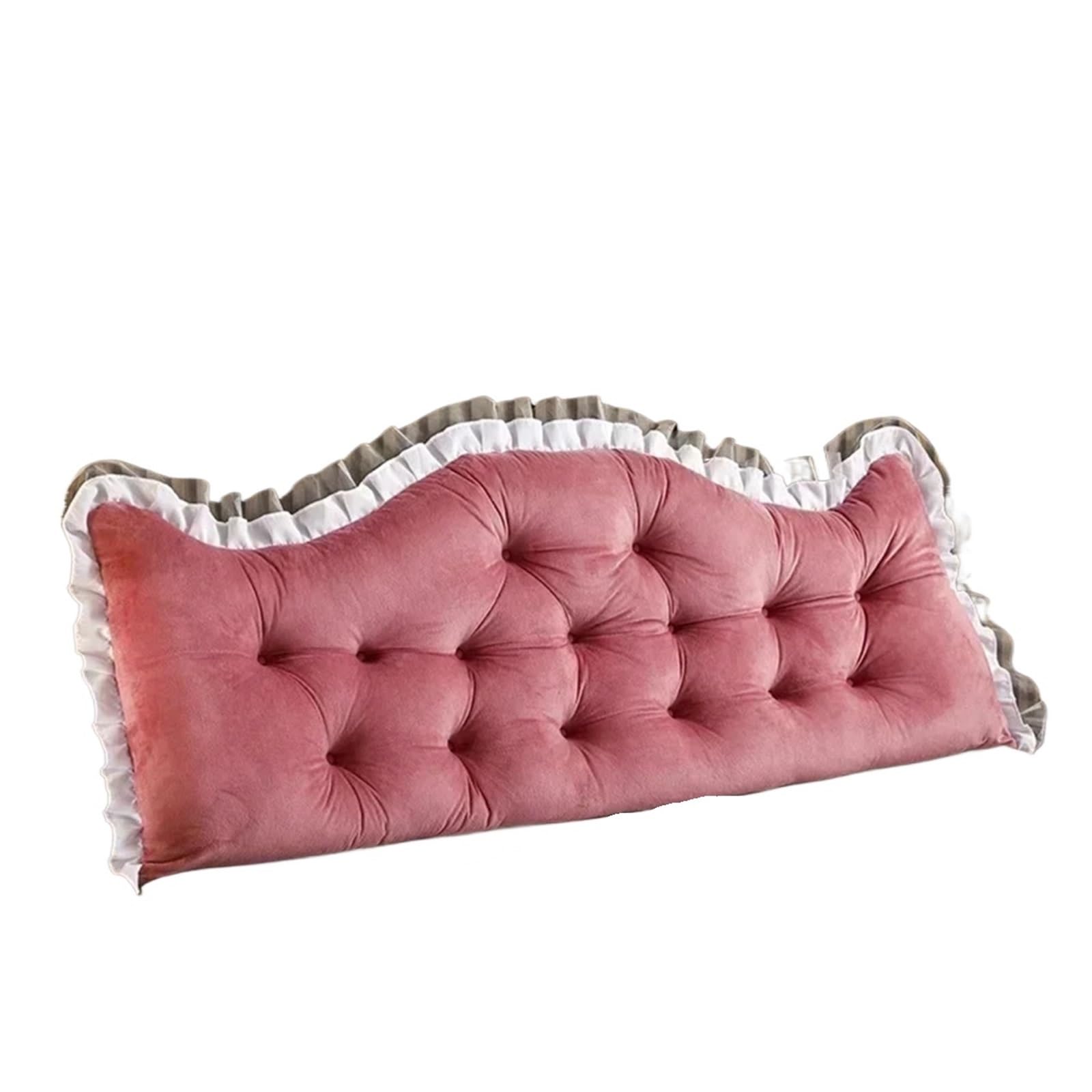 LPATEBCVU Ruffle Bed Backrest Tatami Plush Cushion Soft Lace Headboard Neck Reading Pillow Body Bedside Back Bed Large Backrest Support Bolster(A,90X50cm)