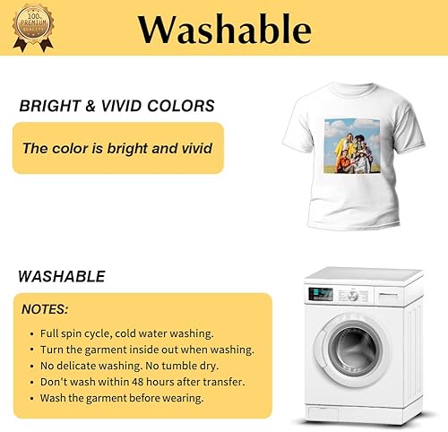 Miniatura 4 de TransOurDream Papel de transferencia para plancha para máquina de prensa de calor (20 hojas, 8.5 x 11 pulgadas, luz 6.0 PLUS) transferencias