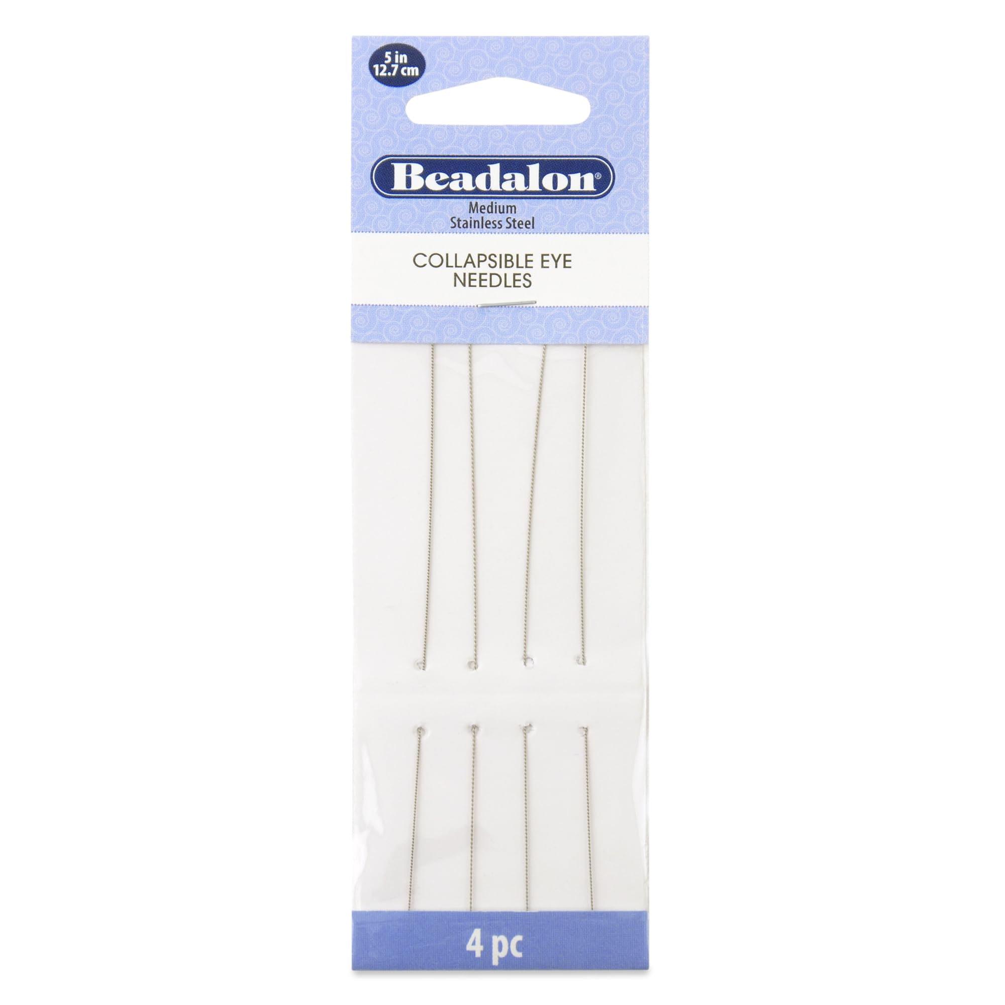 Beadalon 5-inch Medium Collapsible Eye Needles, Pack of 4