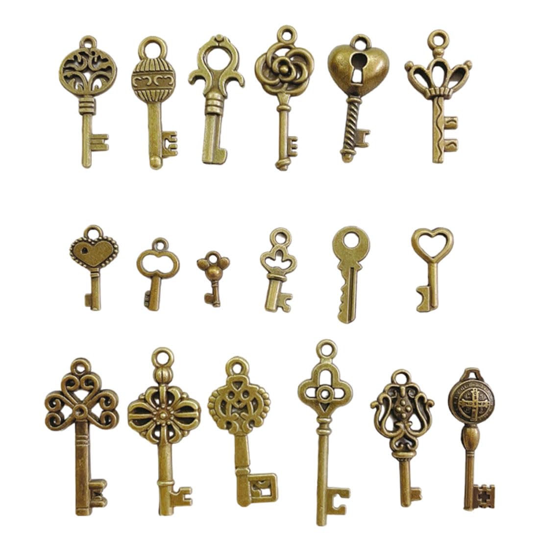 Clés Squelettes Vintage En Bronze – Lot De 9 Tailles, Pour Bijoux, Mariage, Scrapbooking Et Décoration