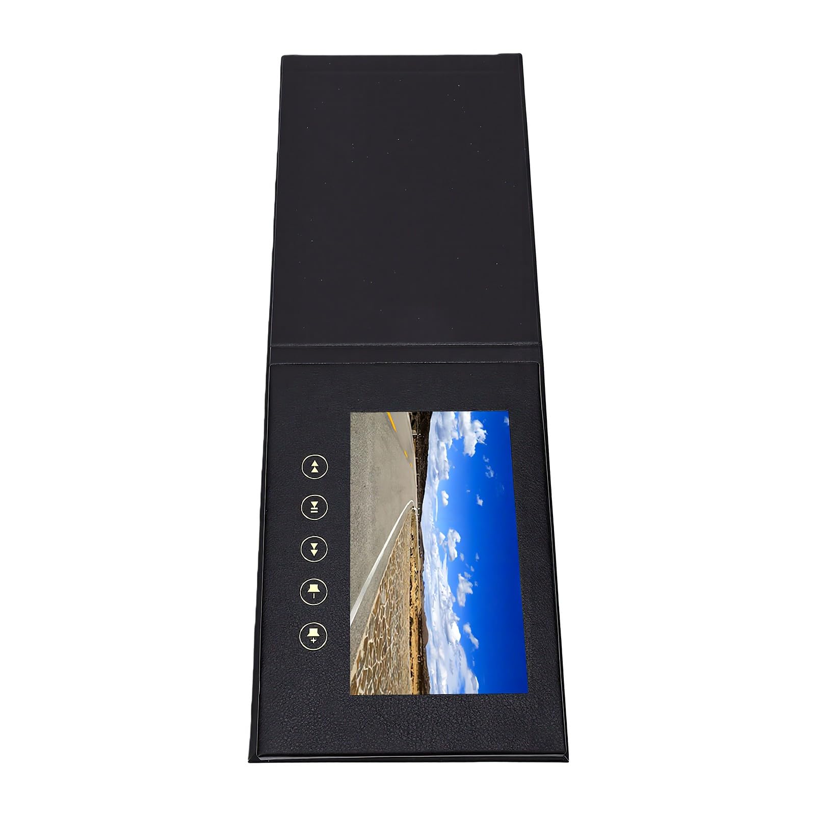 Jiawu 7-Zoll-Digital-Video-Grußkarte, Farbenfrohe Elektronische Broschüre mit Tragbarem Display für Hochzeiten und Geschäftsaktionen, PU-Material