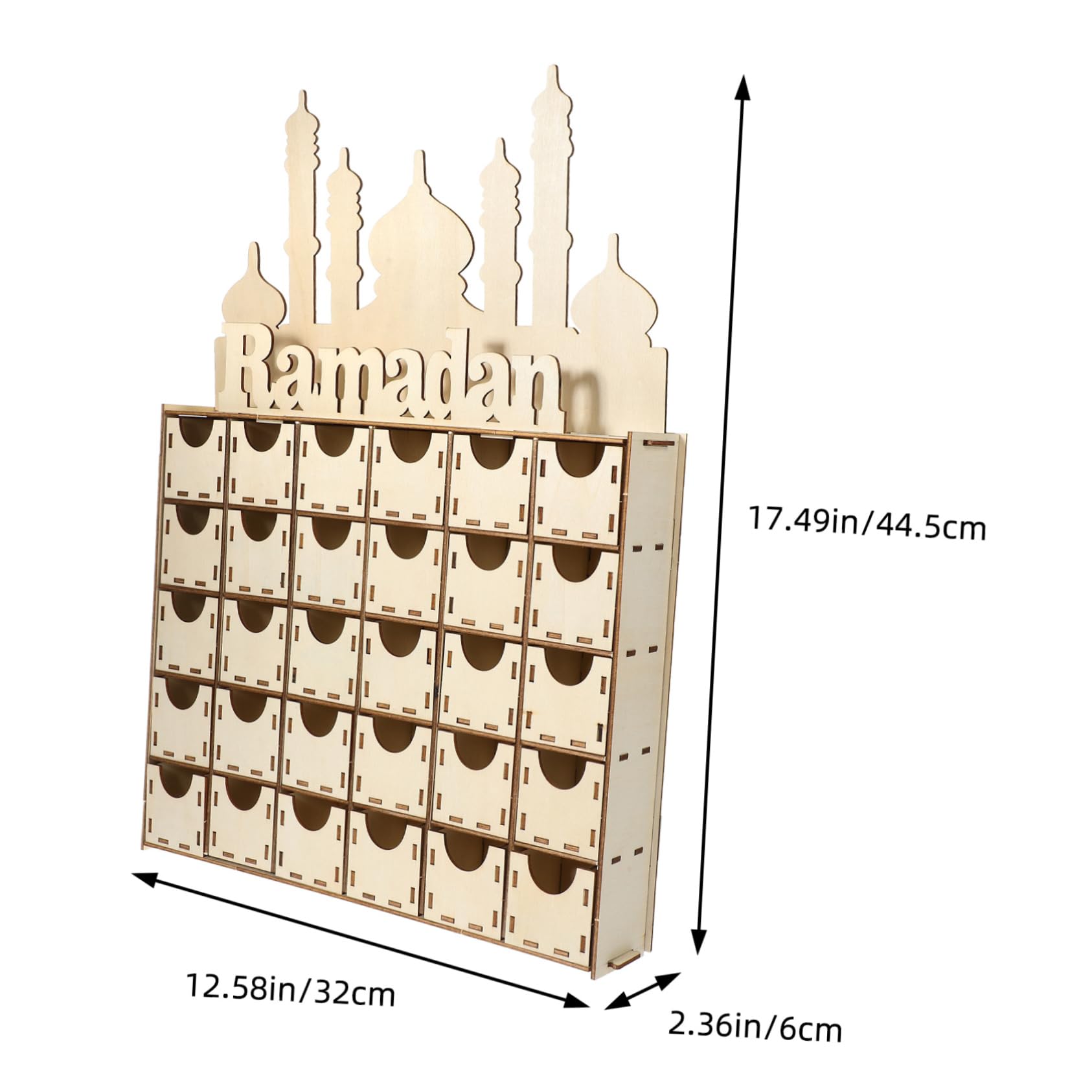 MAGICLULU Calendario De Adviento De Madera Para Hacer Uno Mismo Calendario De Regresiva Para Eid Mubarak Adornos De Madera Para Decoración De Hogar Durante Ramadán