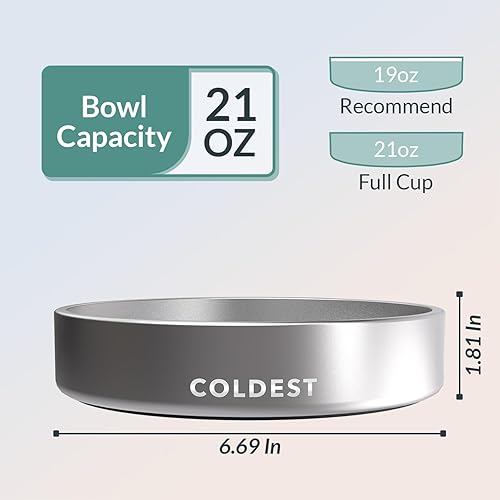 Miniatura 4 de Coldest Dog Bowl - Anti Rust Metal, Non Slip, 3 Layers Insulated Stainless Steel Dog Bowls - Spill Proof & Heavy Duty - Water Bowl for Dogs, Cats,