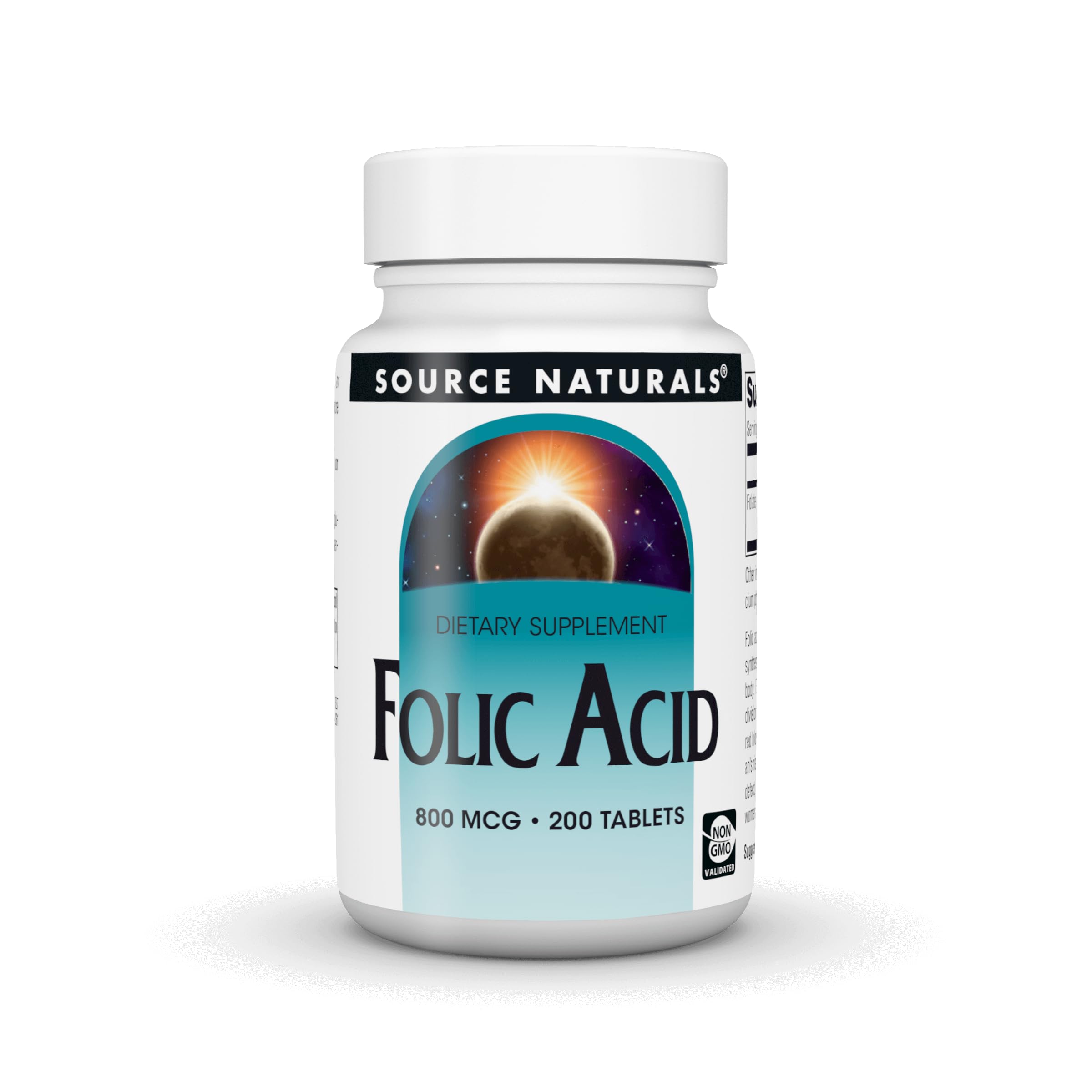 Source Naturals Folic Acid, 800 mcg - 200 Vegetarian Tablets 1