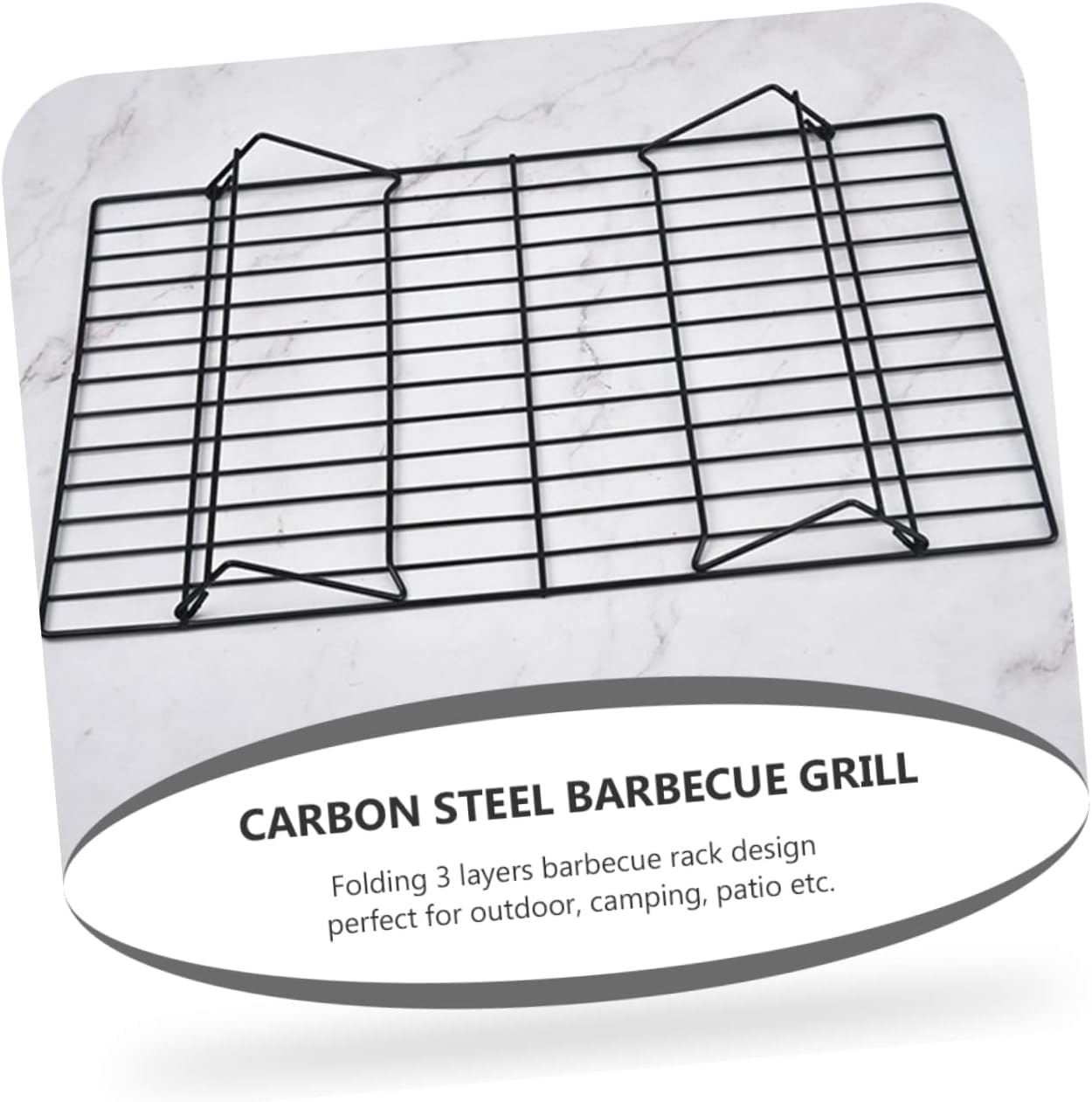Barbecue Grill Layers Portable Camping Grate for Outdoor Cooking Folding Bbq Rack for Meat Fish and Vegetables for Picnics and Camping Trips