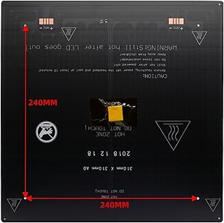 OPRIX 3D Printer Parts Aluminium heatbed MK3 310 * 310 * 2mm 220 * 220 * 1.5mm MK3 Hotbed Latest for Hot-bed Support 12V/24 Parts compatible with Reprap (Color : 310X310X2mm)