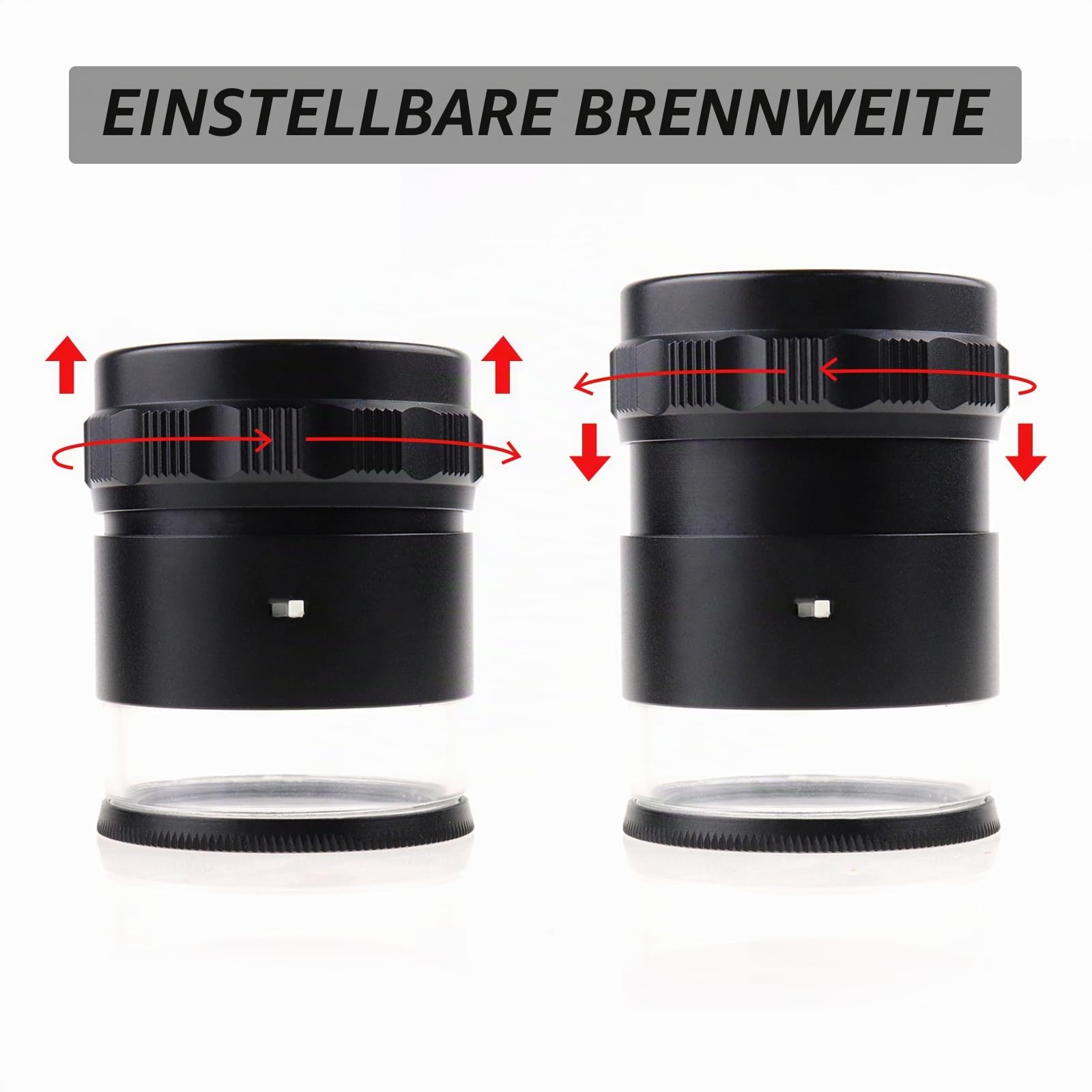 Juwelierlupe 10x, 8 LED, 4 Glas-Skalenlinsen, Schmucklupe, 5 mm, Sichtfeld, beleuchtete Juwelierschlaufe, Edelsteine, Münzen, Briefmarken, Uhren