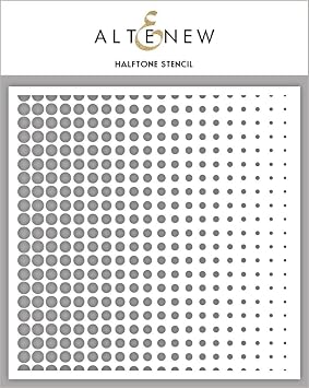 Altenew Halftone Stencil, Easy Coloring and Ink-Blending, Geometric Stencils for Paper Crafting, Cardmaking, and Scrapbooking DIY Projects, Halftone Dots Background Stencil