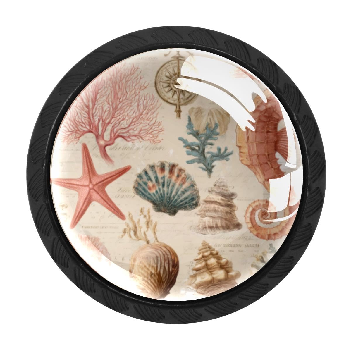 Heoeh Multi 4 4 Pcs Cabinet Knobs, Seahorse Starfish Seashell Drawer Knobs Dresser Handle