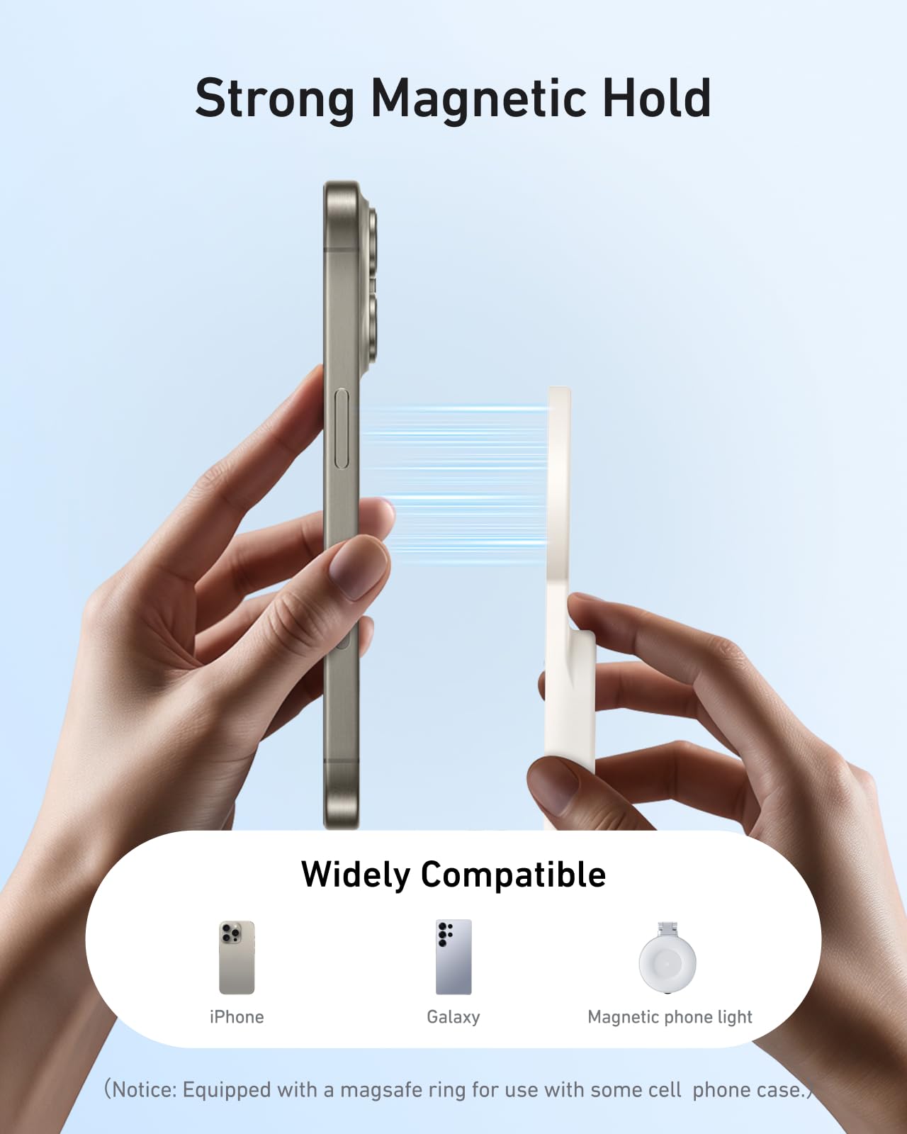 TELESIN Mini Magnétique Perche à Selfie & Trépied Smartphone + C03 Lampe
