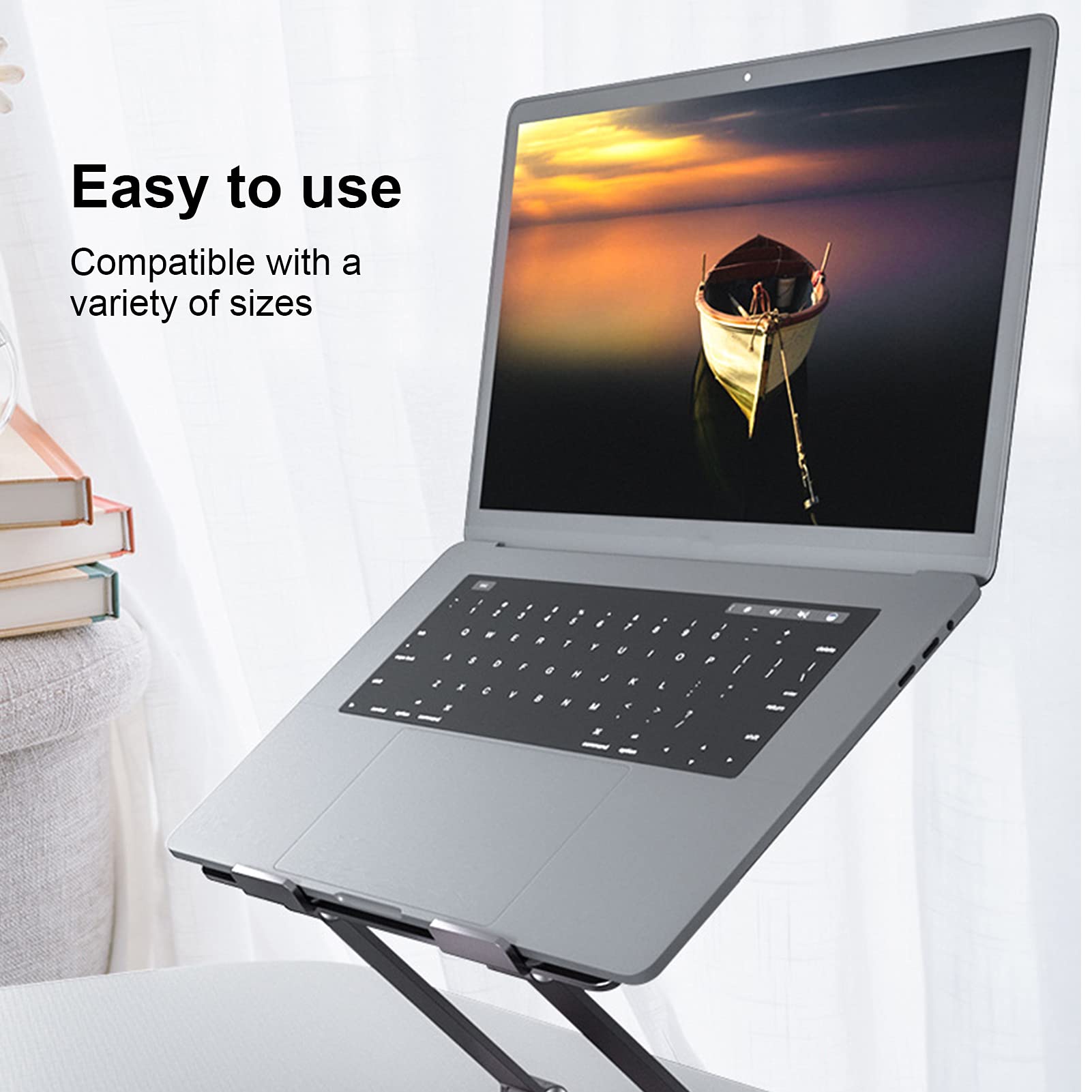 Supporto per laptop Supporto pieghevole per computer in lega di alluminio Supporto per notebook argento Supporto di raffreddamento per laptop entro 18 pollici