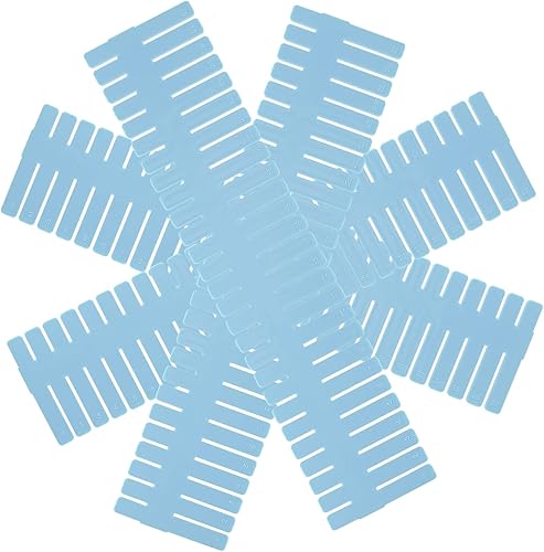 Vista 4 de JOIKIT 60 PCS Blue Plastic DIY Grid Drawer Dividers, Adjustable Organizer, Household Storage Makeup Socks Underwear Organizer