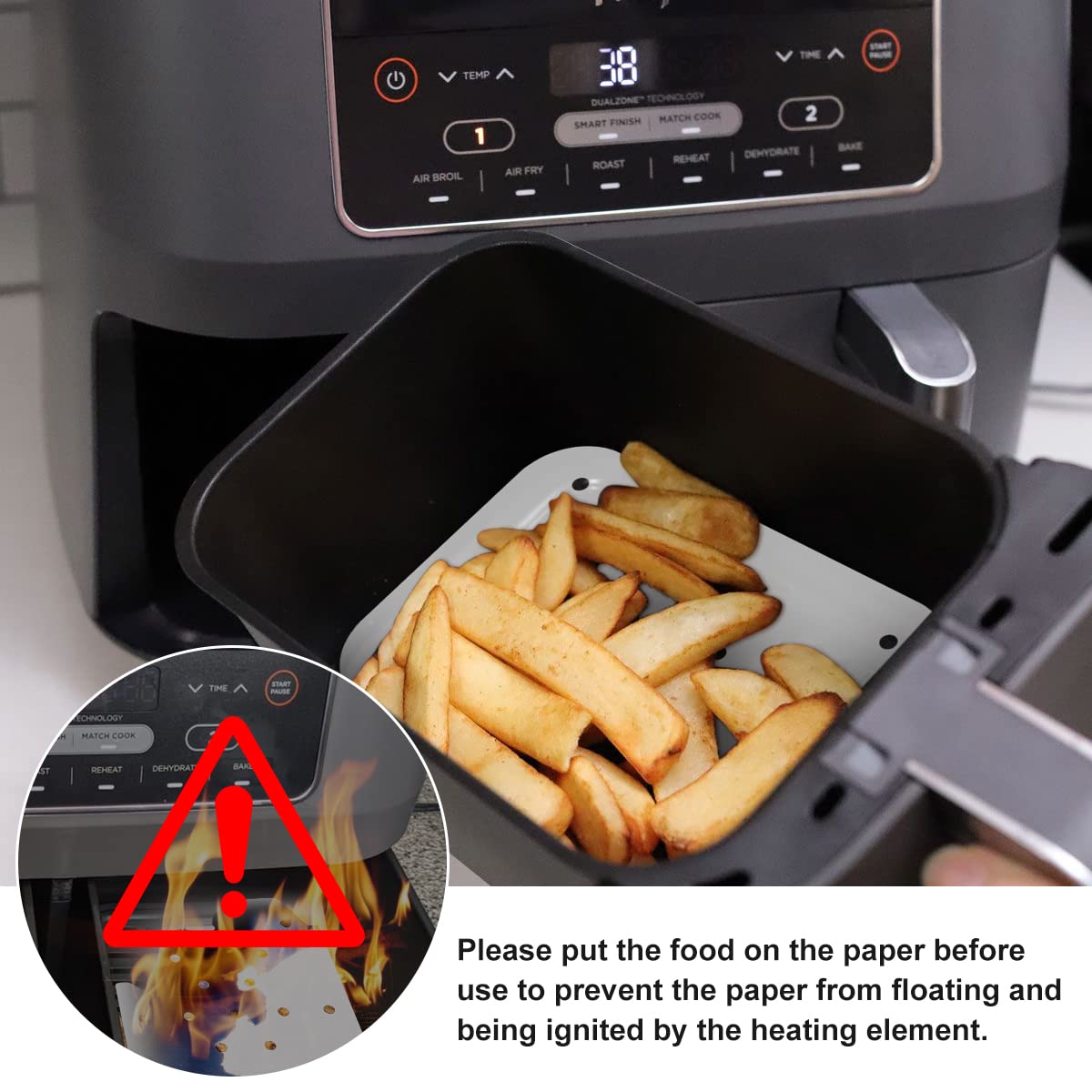 AIEVE Air Fryer Paper Accessories for Ninja Foodi Air Fryer including