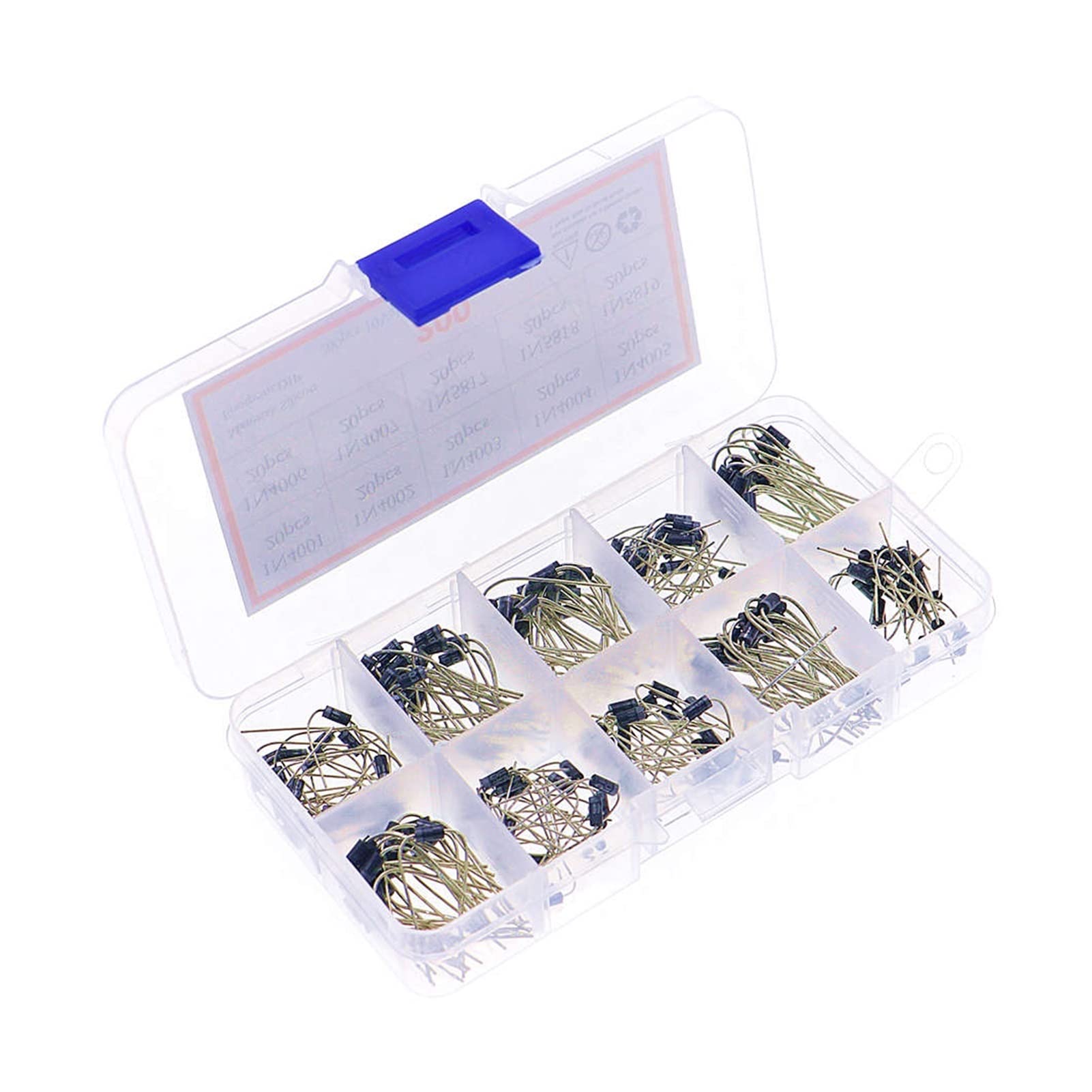 Caja de Kit Surtido de diodos Dip de 10 valores de 200 Piezas 20 Piezas de Cada Valor 1N4001-1N4007 1N5817-1N5819