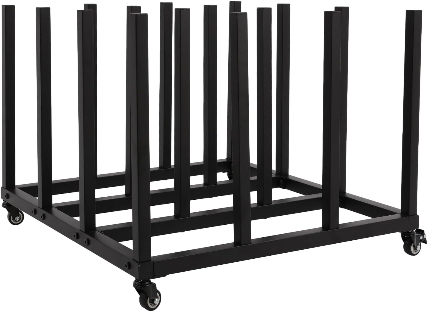 16-Roll Vinyl Roll Storage Cart, Mobile Blueprint Organizer Cart with Wheels, Metal Media Roll Holder Rack, 110lbs Capacity, Heavy Duty Art Paper Rack for Office Print Shop