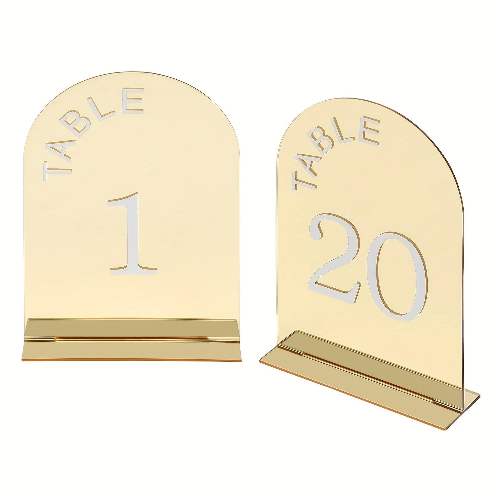WSQHAO 20pcs Table Card Holder Wedding Numbers 1-20 Digital Golden Seat Cards 10*15cm Suitable For Weddings, Events, Parties for Restaurant