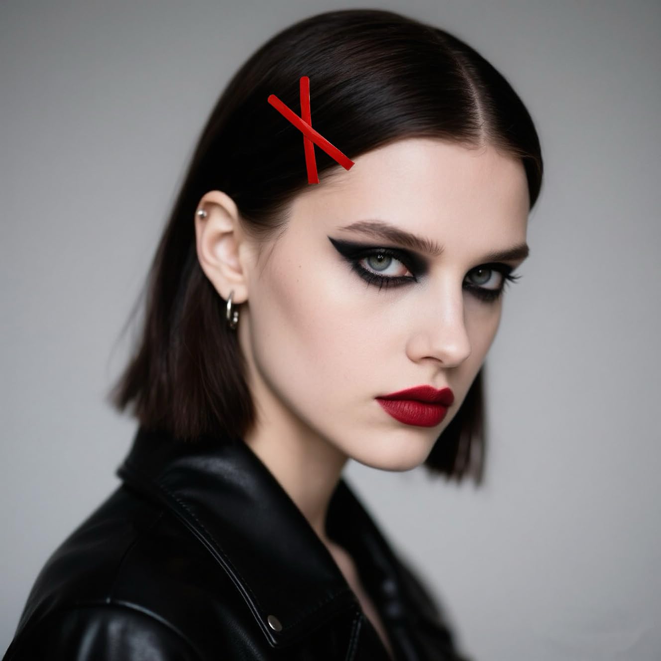 10 forcine rosse per capelli, graziose, eleganti, in tinta unita, con croce, accessori per capelli, accessori per capelli anime, cosplay, costumi di Natale, Halloween e stili punk
