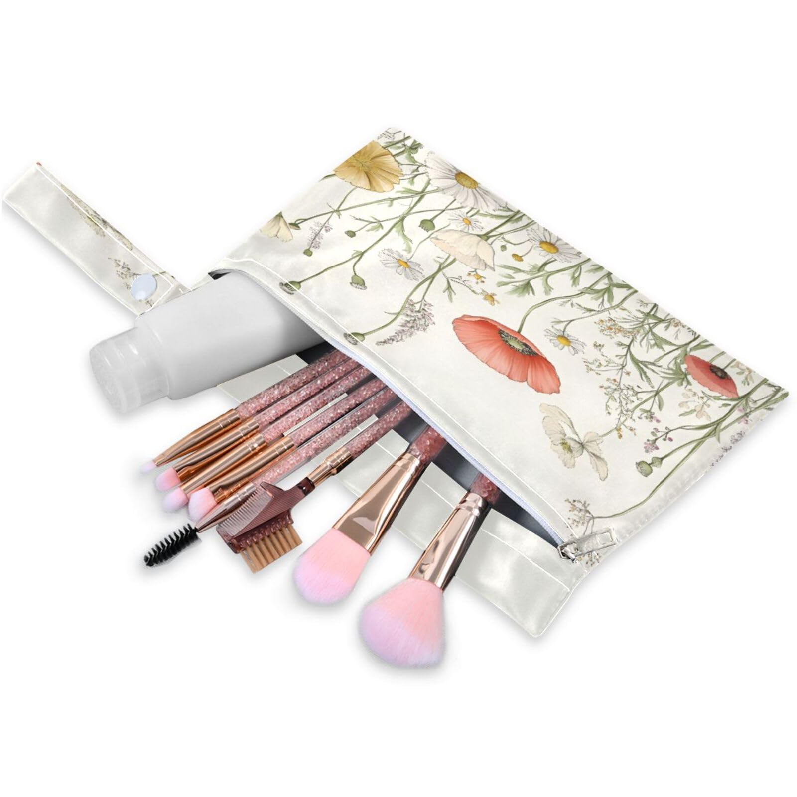 ATTX Colorful Wildflowers Wet Dry Bags 2-Pack - Reusable Cloth Diaper Storage for Travel, Beach & Gym | Multi-Use Waterproof Bags for Swimsuits, Baby Clothes, Sports Gear#305