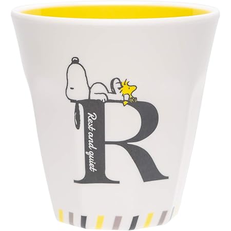 Amazon Co Jp スケーター スヌーピー メラミンカップ イニシャル R 270ml ホワイト 直径9 0cm ホーム キッチン