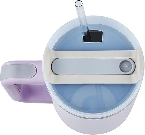 Miniatura 8 de ZOYEPIN Vaso de 40 onzas con asa y tapa con pajilla, vasos aislados de acero inoxidable, taza de café de viaje, taza aislada, mantiene el hielo frío