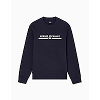 Armani Exchange Center Chest Logo Crewneck Maglia di Tuta, Navy Scuro