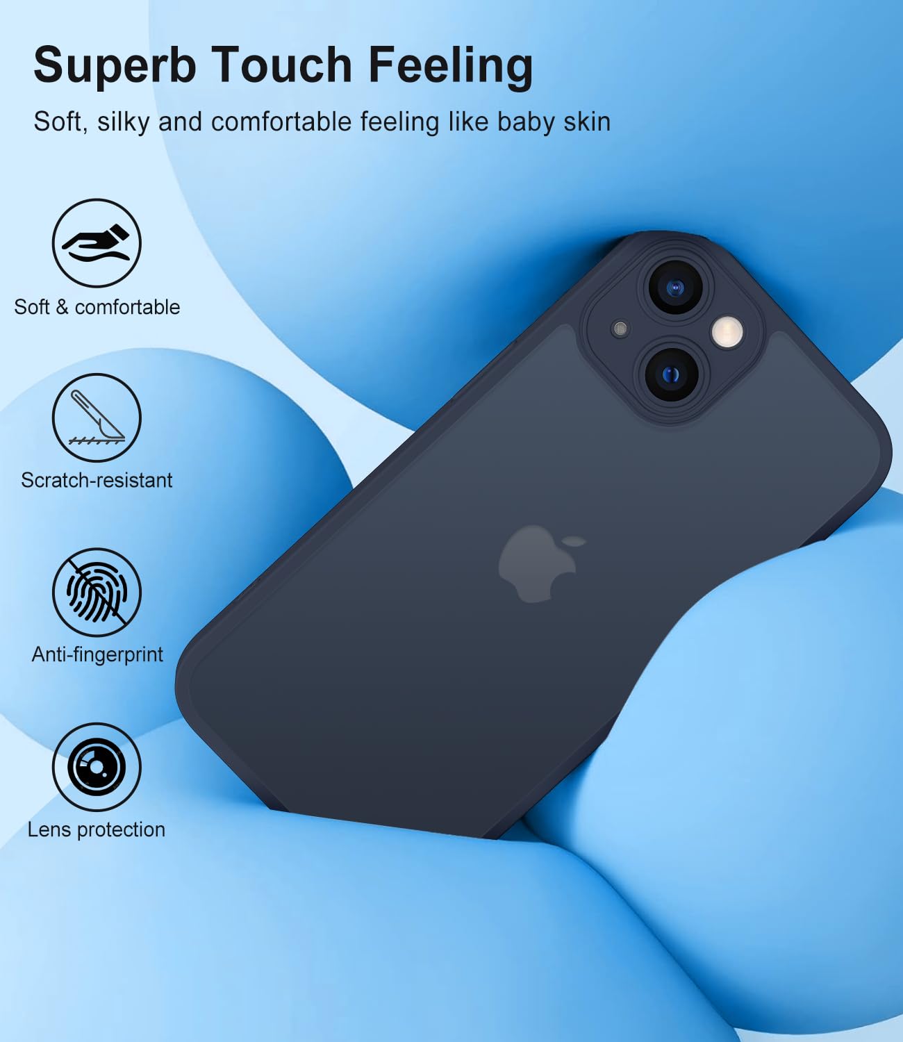 Mootobo for iPhone 13 Case 6.1-Inch, Matte Shockproof Bumper Phone Cover - Image 2