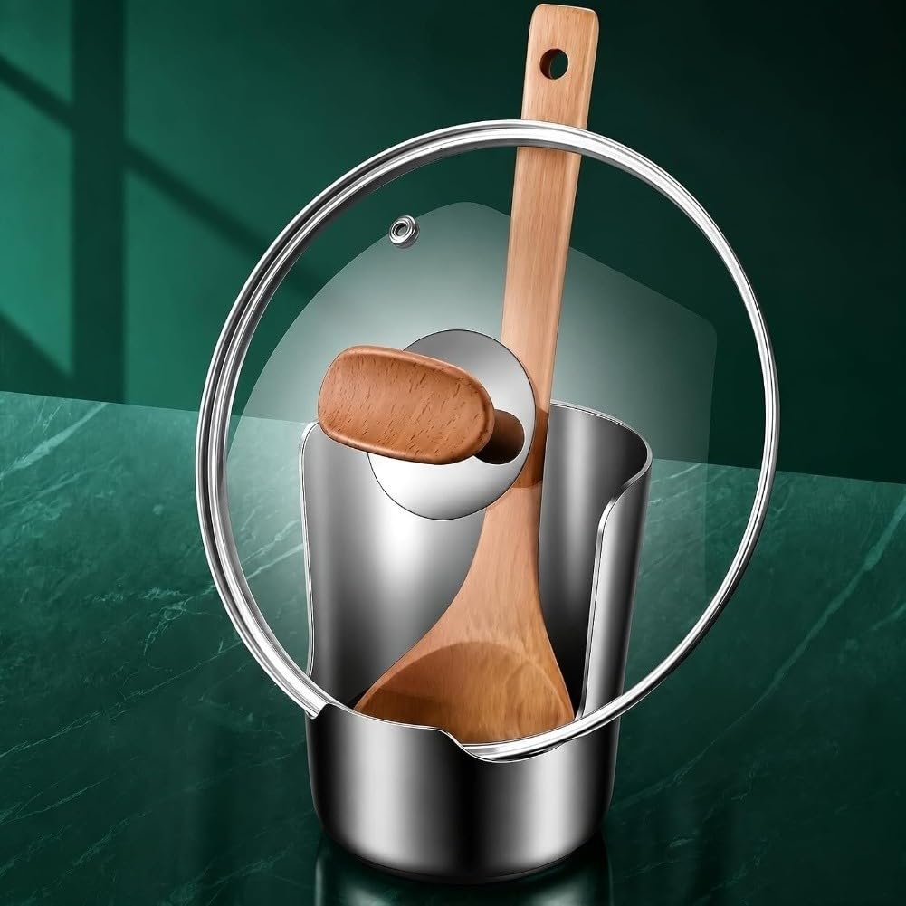 QOXEZY Porta mestolo in acciaio inossidabile 304, scaffale verticale per utensili da cucina, per coperchi di pentole, spatole, piccoli taglieri, organizer salvaspazio per appartamenti (6)