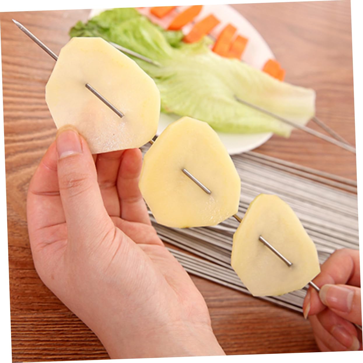 100piezas Brochetas Duraderas Inoxidable Para Barbacoa Utensilios Para Picnic Brochetas Color