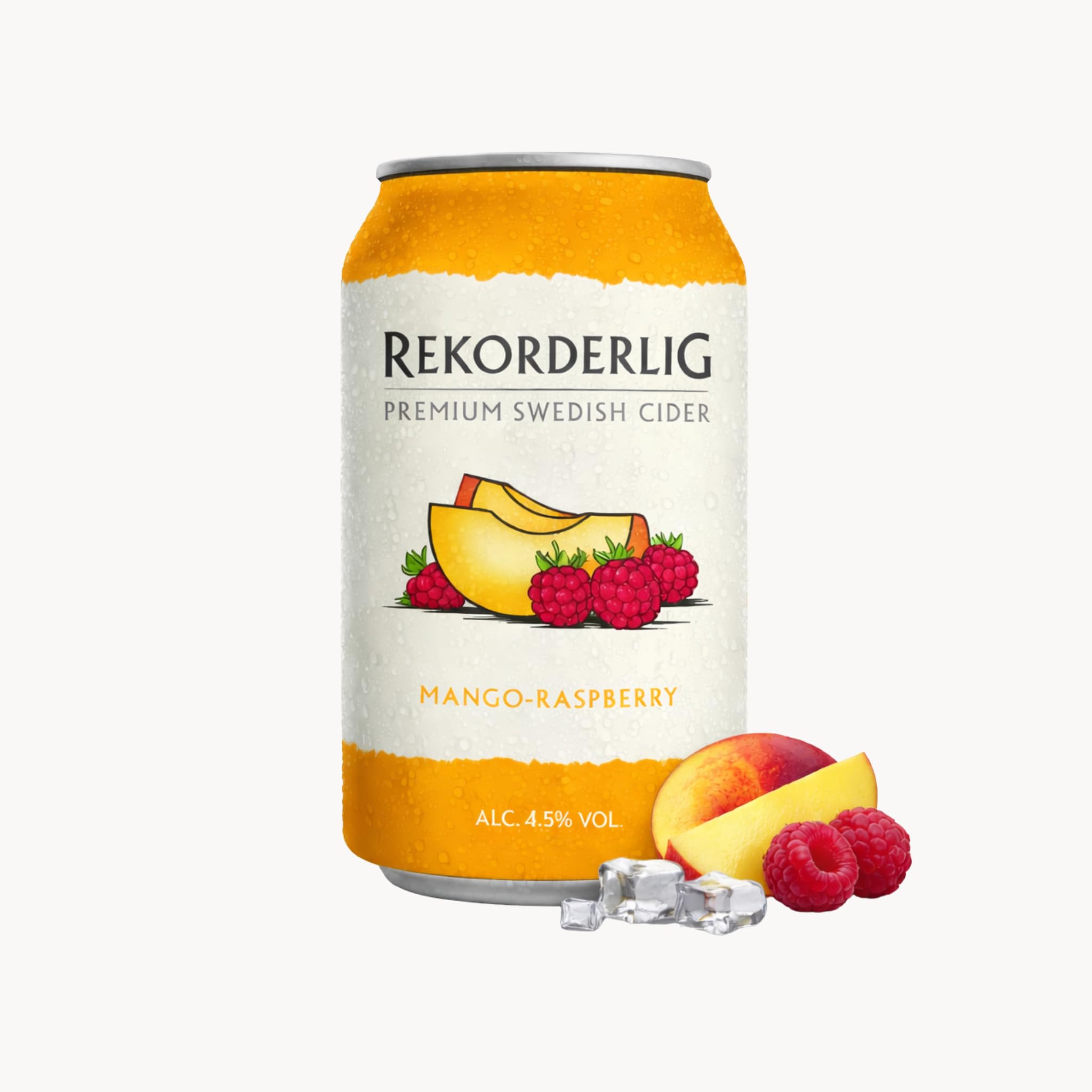 Rekorderlig Mango Raspberry Cider 24 x 0,33 l Dosen Vorratspack – Schwedischer Premium Fruit Cider 4,5% Vol.