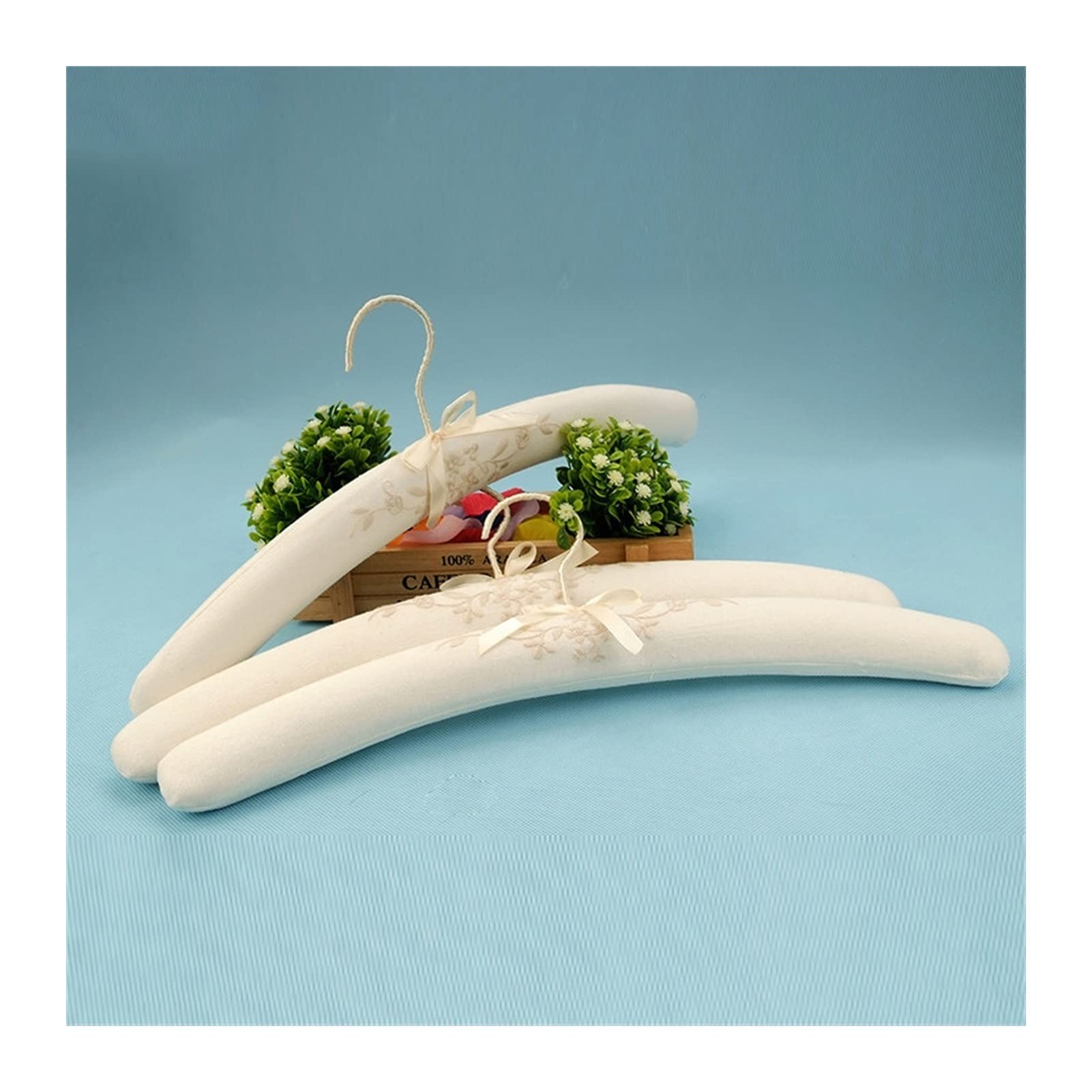 10 Grucce Imbottite In Raso Con Fiocco - Appendini Per Abiti Delicati, Maglioni E Abiti Da Sposa - Multicolori, Antiscivolo