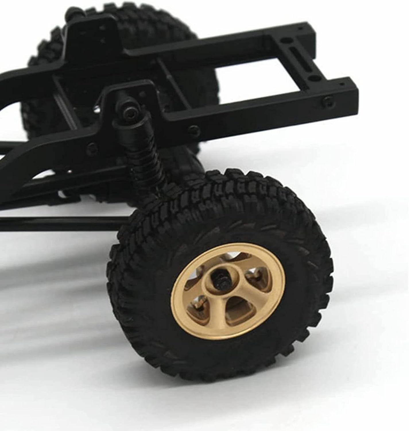 Luqeeg RC Beadlock Wheels Rims, 4Pcs Beadlock RC Wheel Rim Set, Sturdy Aluminum Alloy Brass Wheel Hub RC Crawler Upgrade Parts for FCX24 1/18 1/24 Climbing Car(1#)