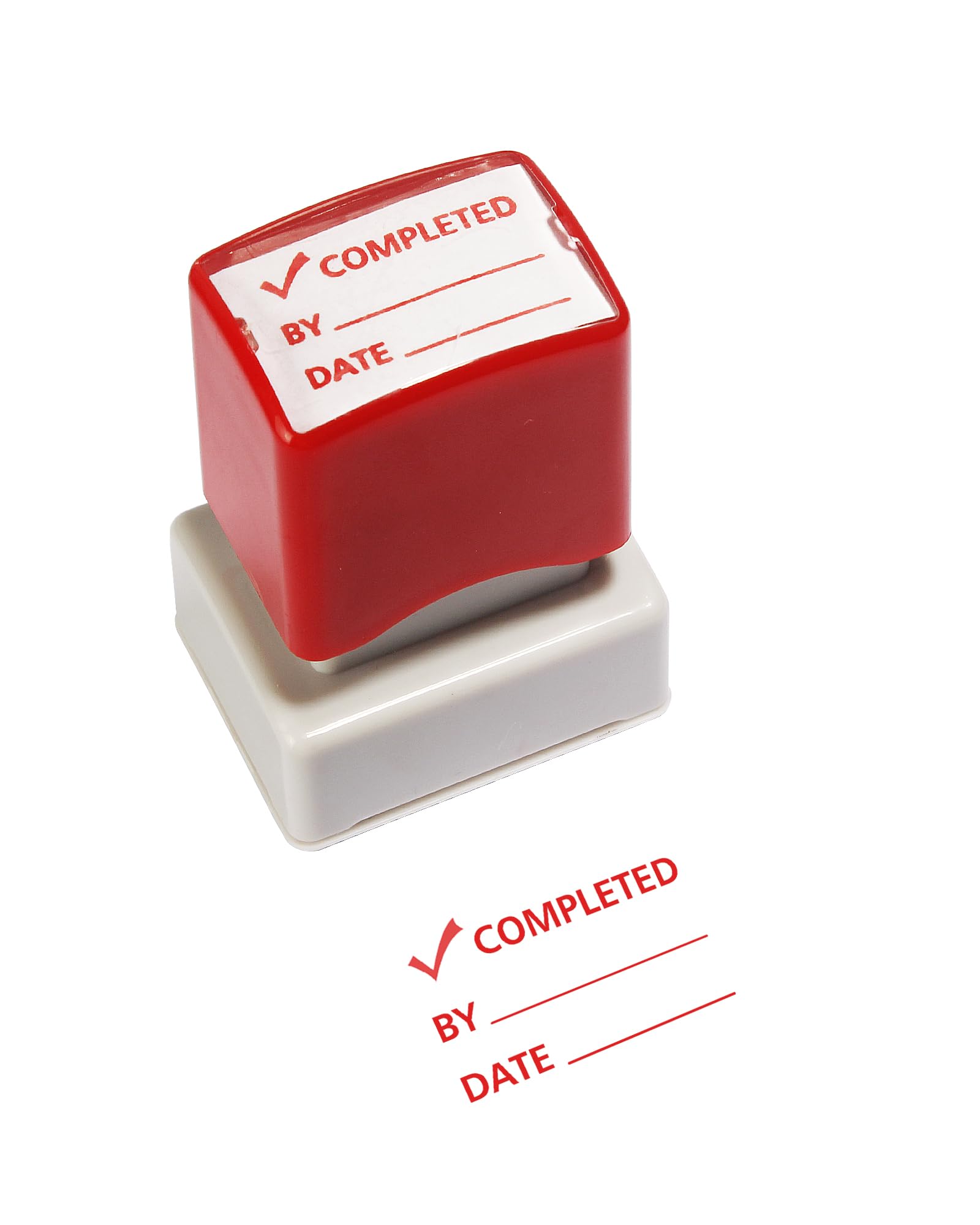 Juqumty Red Self-Inking Rubber Stamp Business Stamp For Office Quick Document Processing Ink Refillable Clear Impressions Office Stamp – Completed