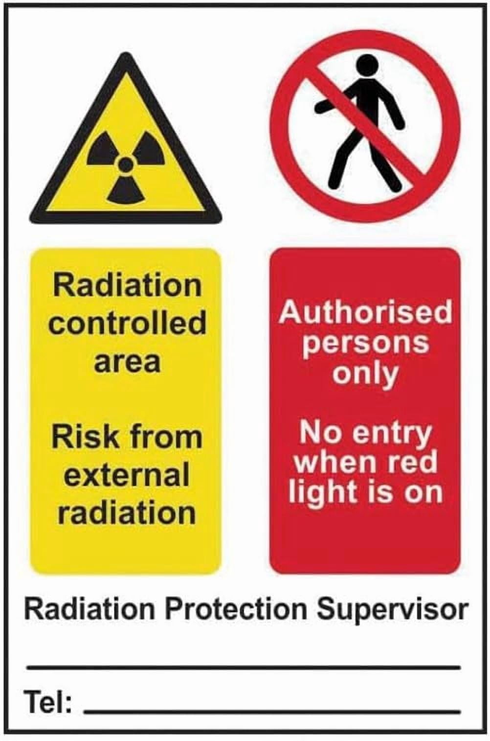 (2-Pack) Metal Tin Sign RADIATION CONTROLLED AREA AUTHORISED PERSONS ONLY Site Safety Sign 12x8 Inch Notice Danger Warning Caution for Outdoor & Indoor