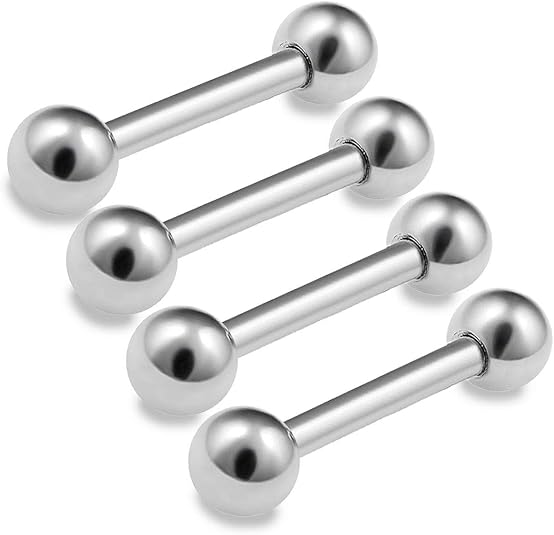 bodyjewellery 4pcs 16g Barbell Cartilage Earring Stud Vertical Anti Tragus Triple Forward Helix Bar Surgical Steel Lobe 4mm Ball - 8mm: Buy Online at Best Price in UAE