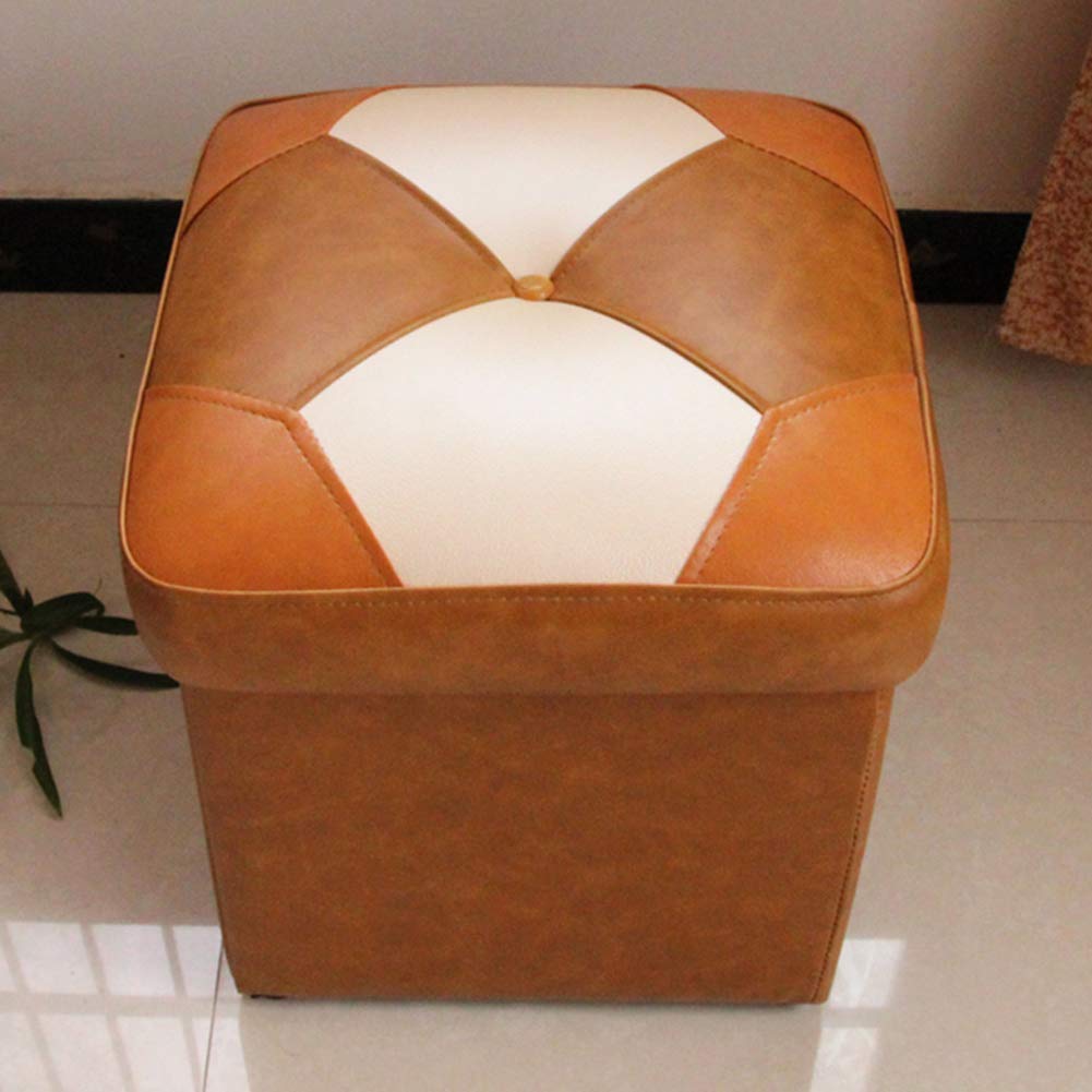 Repose-pieds en cuir rembourré et table basse gain de place pour salon