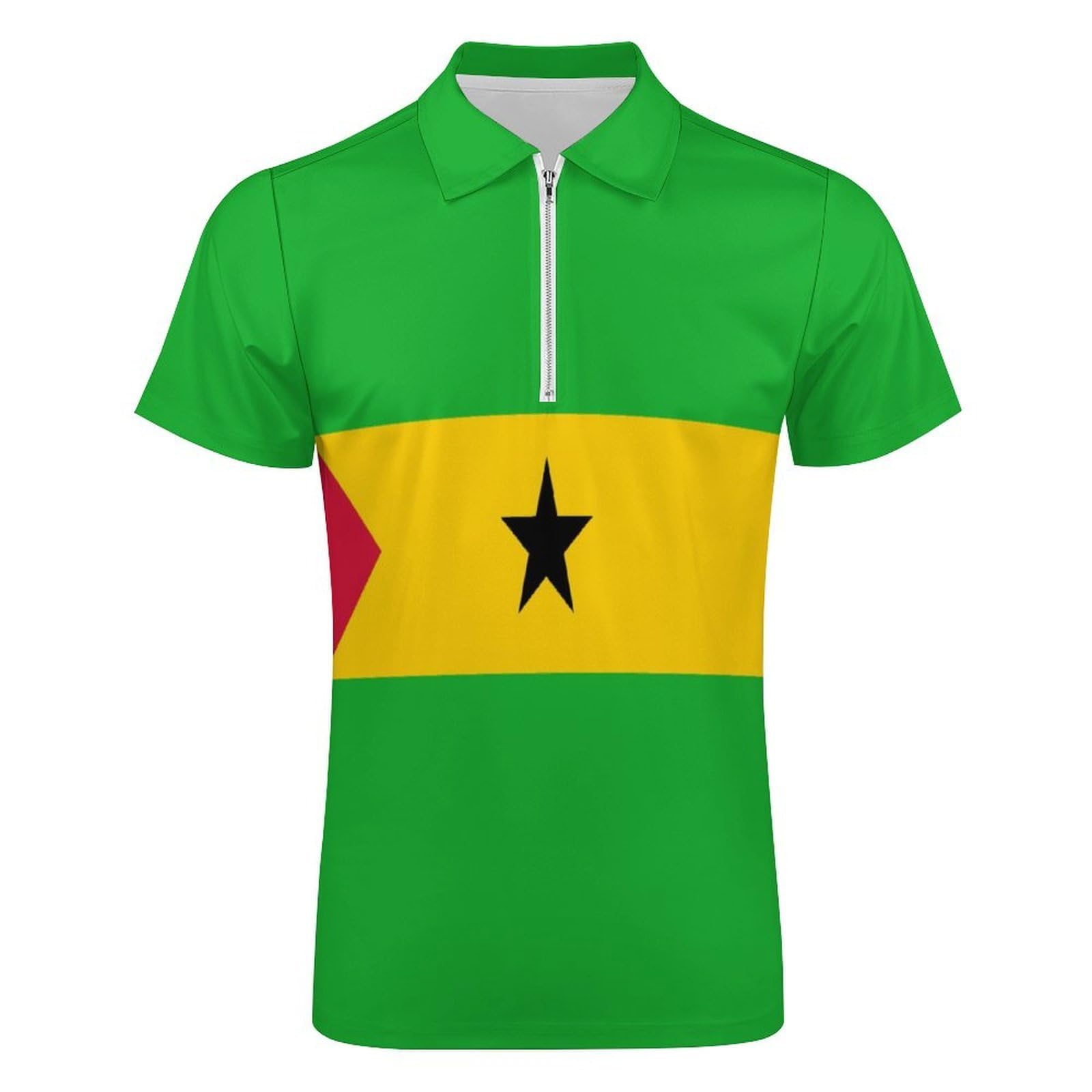 Polo col zippé homme São Tomé mailles légères pull de golf vert - 8