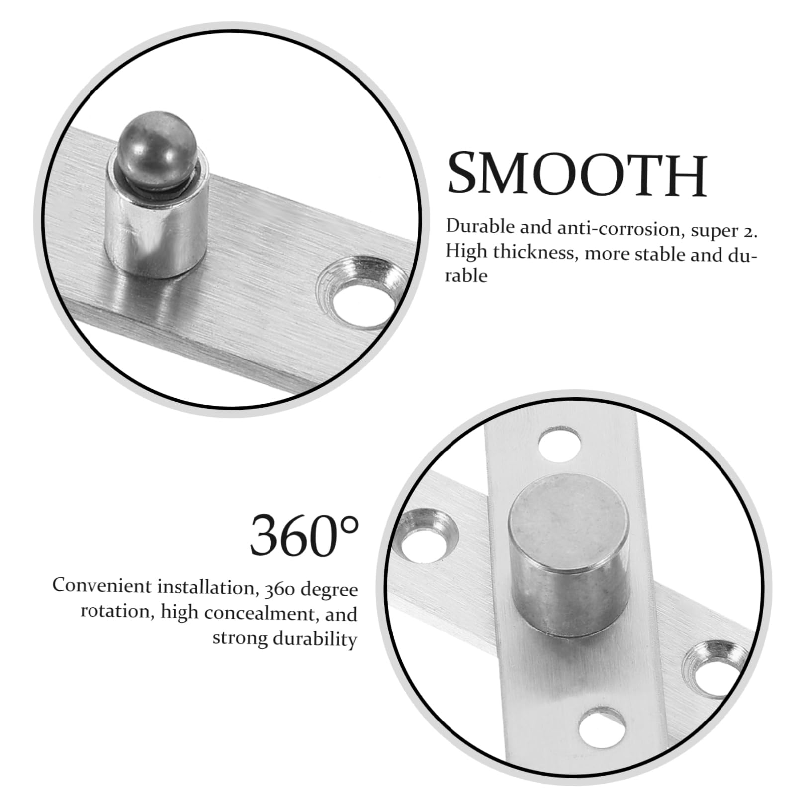 CIYODO 2pcs Door Positioning Hinge Hidden Door Hinge Hidden Door Hardware Concealing Hinges Door Fittings Rotating Hinge 360 Degree Pivot Hinge Hidden Hinge Silver Stainless Steel 201