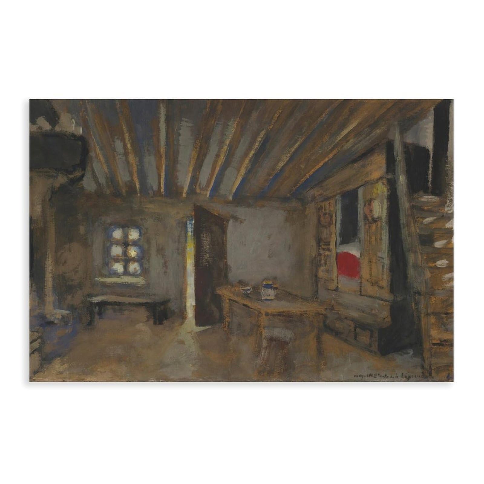 Poster su tela "Intérieur D'auberge, Maquette De Décor pour 'la Lépreuse" (1919), decorazione per camera da letto, idea regalo