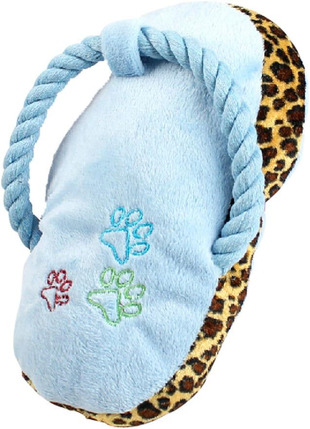 PANDA SUPERSTORE Creative Slipper Shaped Knot Rope Ball Chew Dog Puppy Toy Pet Chew Toy Blue