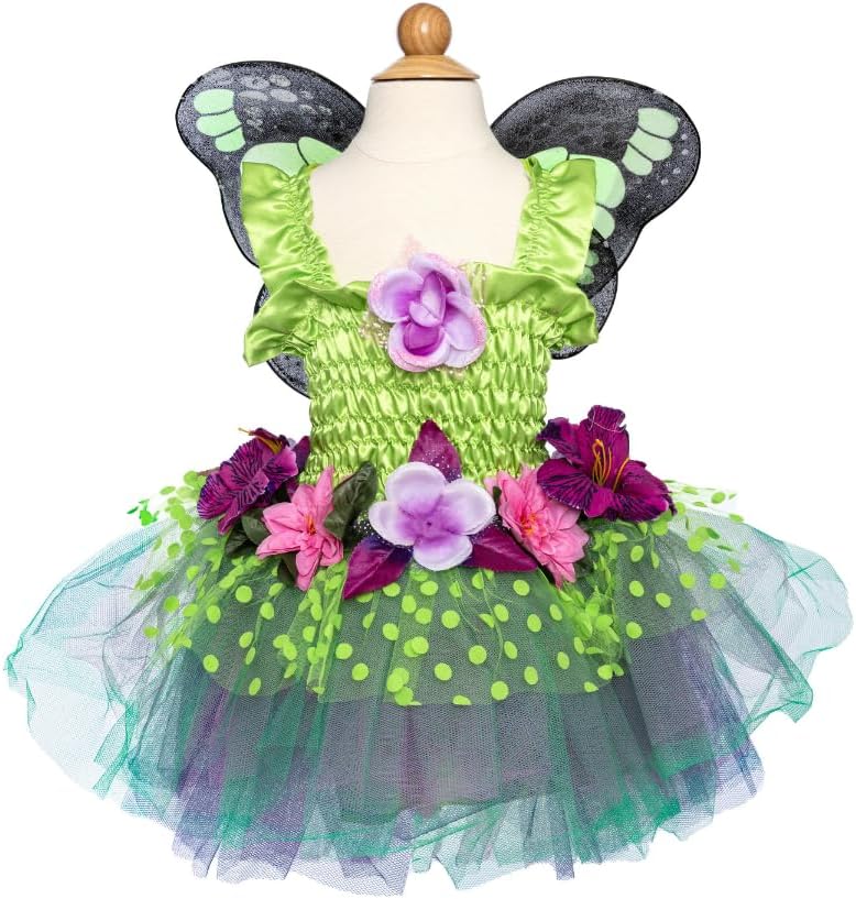 Great Pretenders Fairy Blooms Deluxe Dress & Wings, Girls Fairy Dress Costume with Detachable Wings