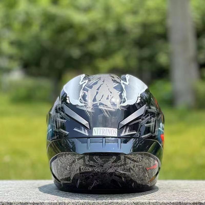 Miniatura 4 de Casco de motocicleta de cara completa Venom con cola grande, aprobado por DOT, motocicleta, ciclomotor, bicicleta de calle, motocross, carreras,