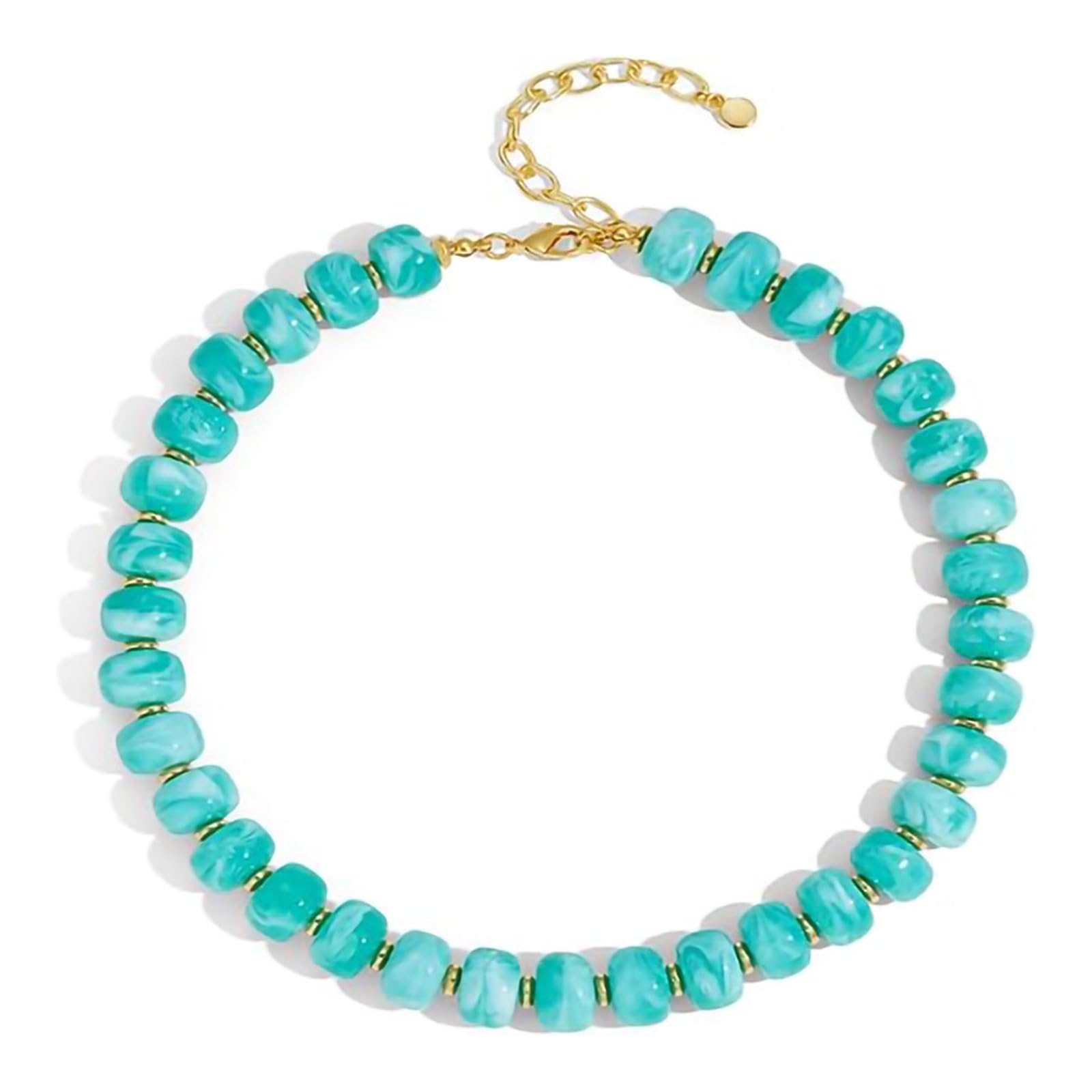 BWANGIAO Fashionable Geometric Beaded Necklace Styles Adjustable Clavicle Chain For Women Trendy Resin Jewelry