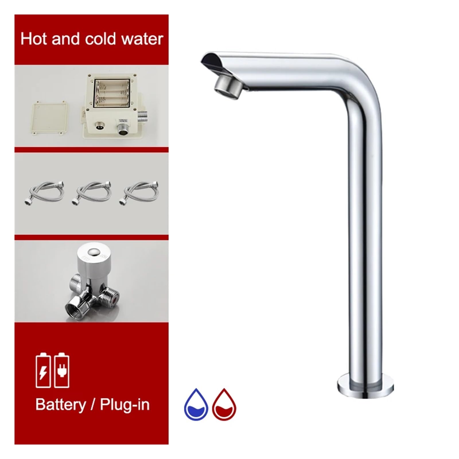 Grifo mezclador automático con sensor cromado ELS8870 para fregadero de cocina y lavabo