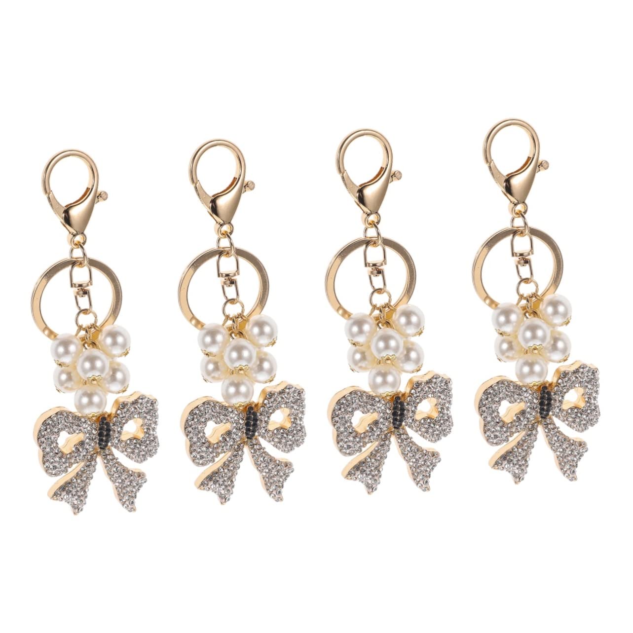 Ciieeo 4pezzi Ciondolo Portachiavi Forma Di Fiocco Decorativo Lucido Per Borse e Valigie Accessorio e Creativo Per