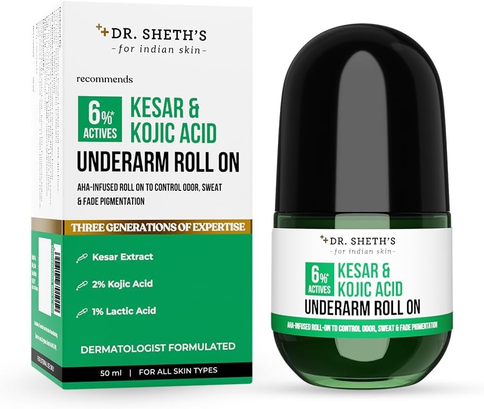 Dr She'ths KESAR UNDERARM ROLL-ON Controls Body Odor For All Skin Types Aqua Fragrance| For Men & Women 50ml