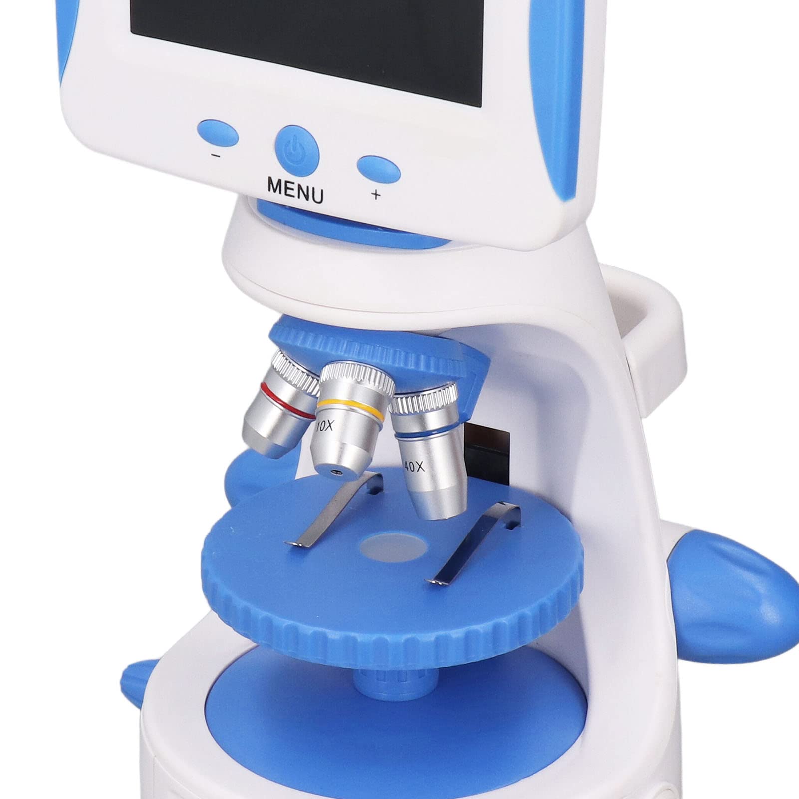 Hyuduo Microscopio Biológico, Microscopio Compuesto óptico ABS 40X 640X con Pantalla de TV LED Ajustable, 3 Modos de Visualización para Niños Estudiantes en Educación Científica Experimentos de