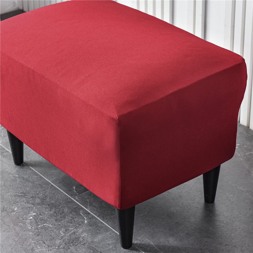 Housse De Pouf Rectangulaire Extensible - Tissu Jacquard épais Avec Fond élastique - Protection Et Déco