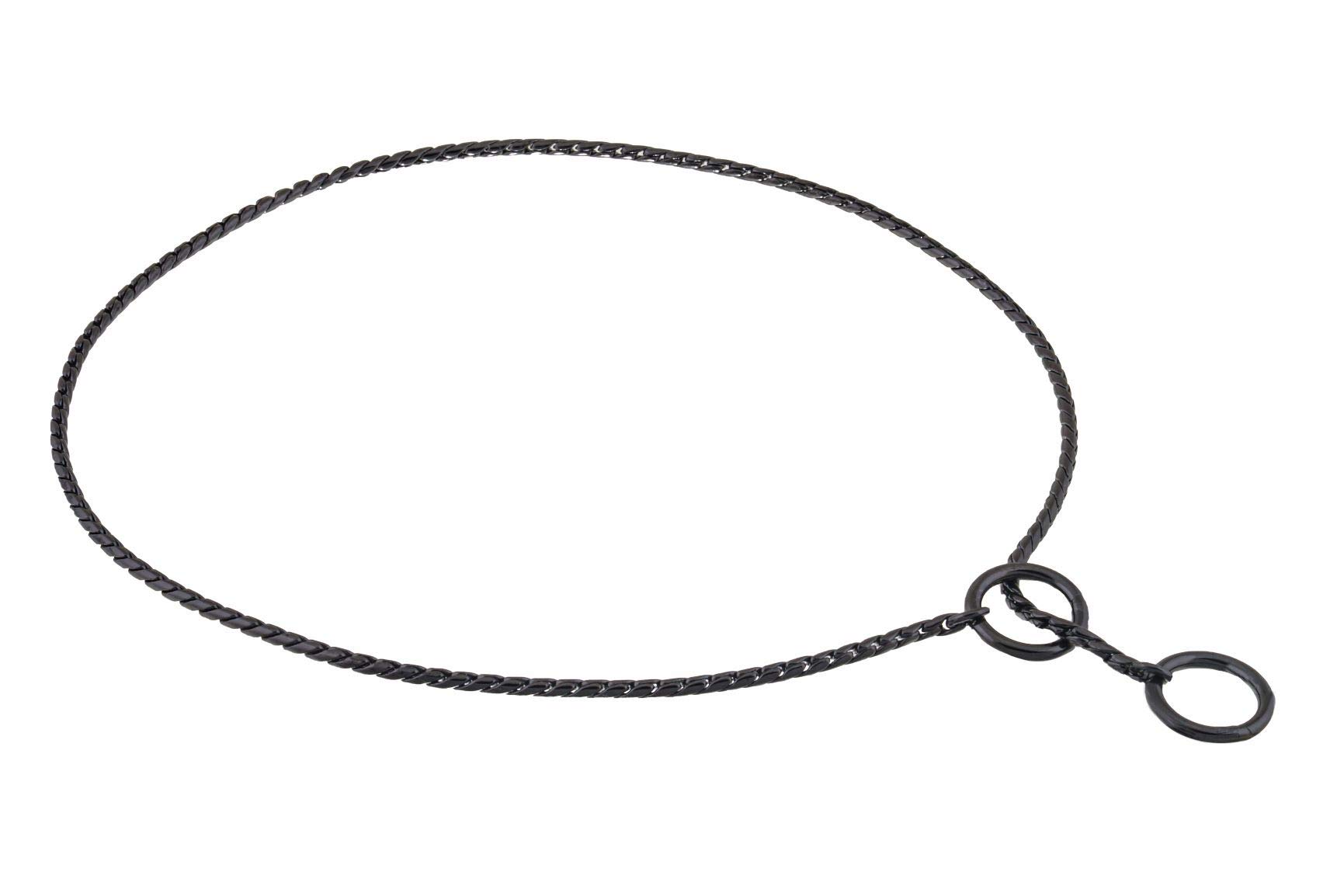 Chaîne pour chiens Alvalley Serpent noir collier exposition canine de 3 mm x 20 in