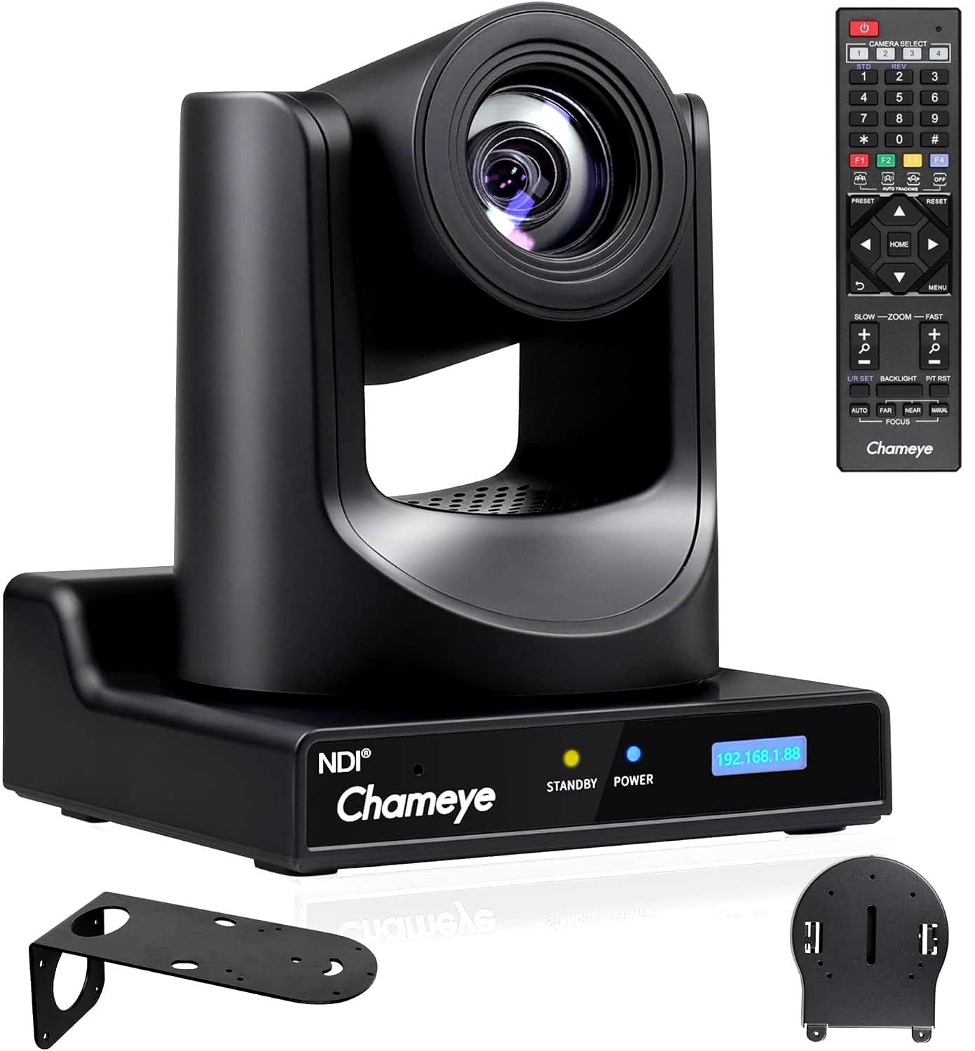 Chameye Telecamera NDI HX3 PTZ Zoom Ottico 20x 1080P 60fps AI Traccimento con display LCD, 3G-SDI HDMI USB3.0 LAN (PoE) per eventi educativi al culto della Chiesa - C720N